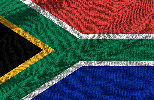 South Africa flag wave isolated  on  or transparent  background,Symbols of South Africa , template for banner,card,advertising ,promote, TV commercial, ads, web design, illustration