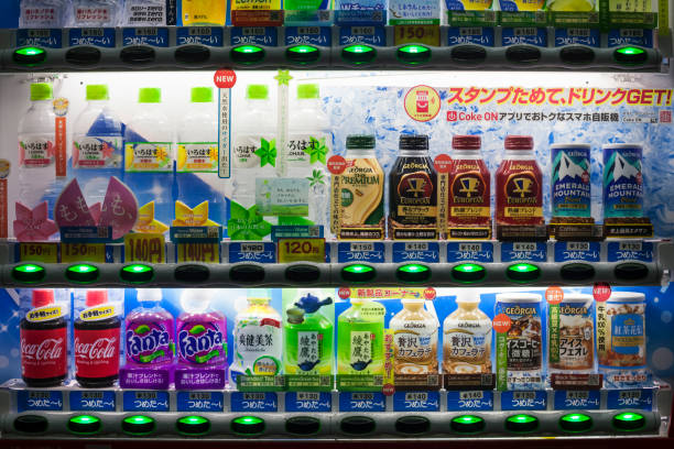 Soft drink vending machine defocus background