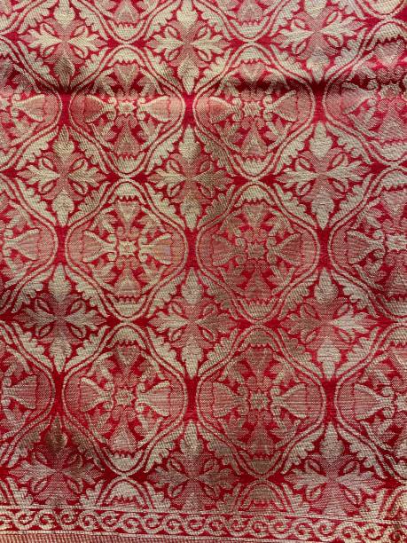 istock Design cotton fabric clothes with red background 1389630336