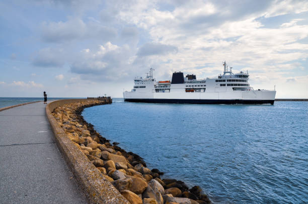 A ferry from Denmark enters the port of Puttgarden