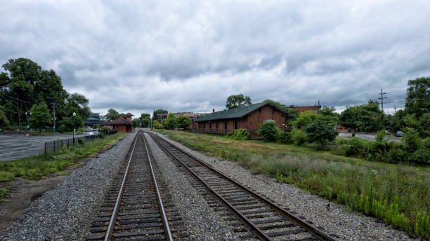 Train tracks extending through Ypsilanti, Michigan's Depo Town