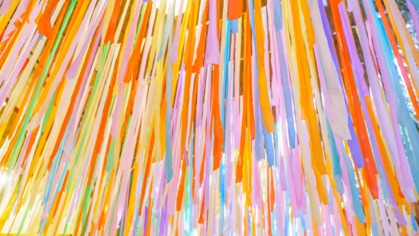 istock The fabrics that are cut into strips of various colors 1389636131