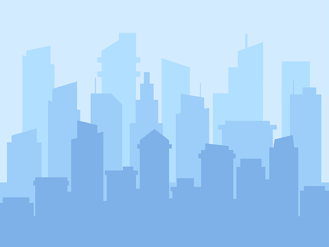 Abstract city building skyline. Urban landscape. Vector illustration.