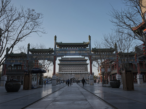 Qianmen street - Old shopping street in Beijing, China. The history of the street began from the Ming dynasty.