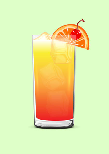 Tequila Sunrise Illustration of a Tequila Sunrise drink tequila sunrise stock illustrations