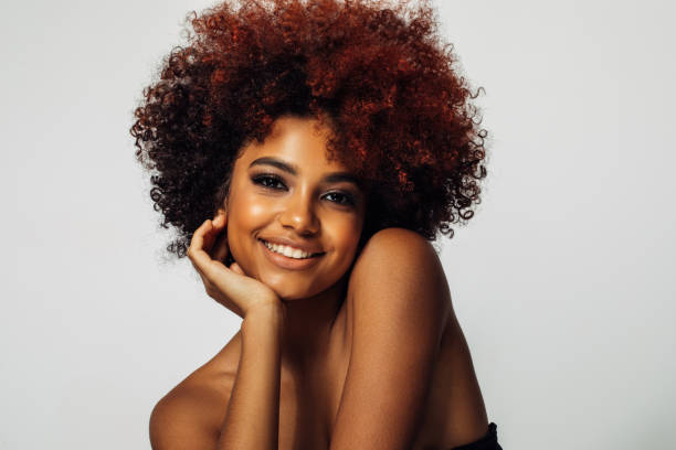 Beautiful afro woman with perfect make-up