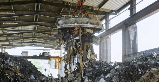 istock Magnetic device in steel mill. 1389640437