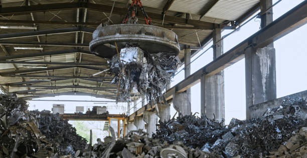 istock Magnetic device in steel mill. 1389640441