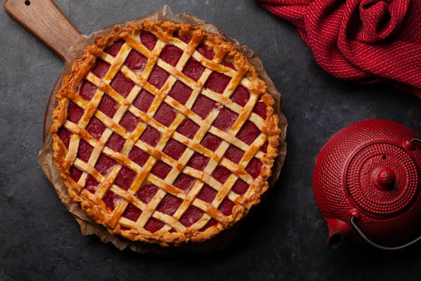 istock Sweet raspberry and strawberry jam cake 1389643830