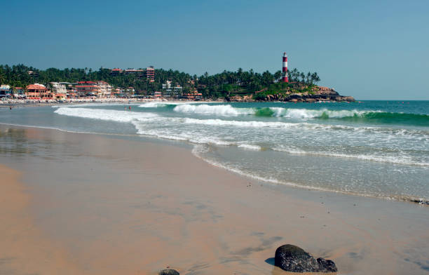 istock Surf waves on Kollam Beach state Kerala 1389648160