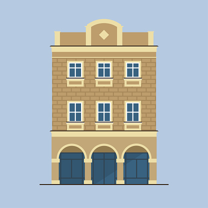 European historical buildings. Traditional Amsterdam, Netherlands architecture. Vector illustration.