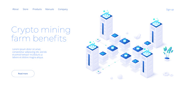 Cryptocoin Mining Farm Layout Cryptocurrency And Blockchain Network ...