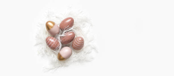 istock Happy easter.Easter poster with colorful easter sweet eggs and yellow car.Spring easter holiday banner with copy space 1389652683