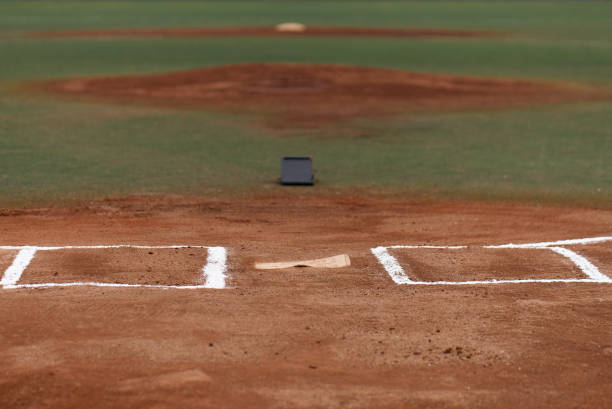 istock Shot of an empty baseball field 1389654721