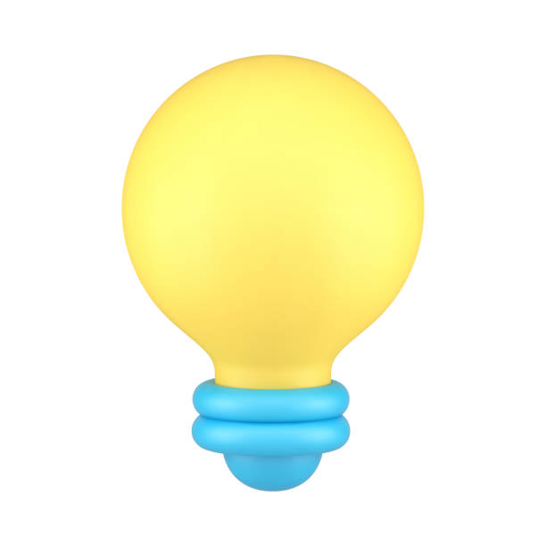 istock Yellow glowing light bulb electric lighting or business innovation idea inspiration 3d icon vector 1389657052