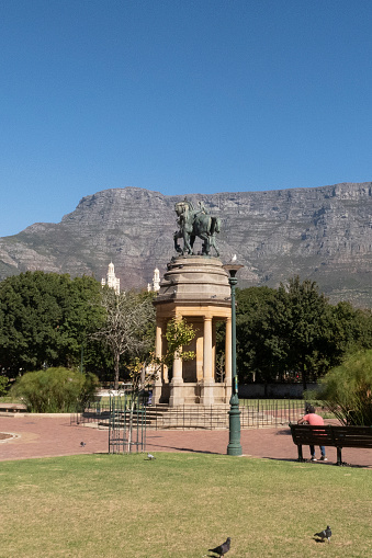 Cape Town, South Africa - April 14, 2018: The Delville Wood memorial in the Companys Garden Cape Town
