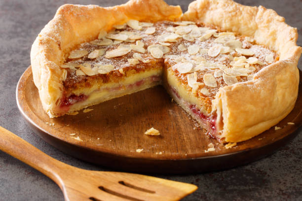 istock English dessert Bakewell Pudding cake with raspberry jam and filling of egg and almond paste close-up. horizontal 1389668363
