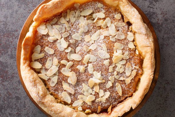 istock English traditional dessert Bakewell Pudding cake close-up. horizontal top view 1389668400