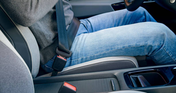 istock Man sitting in modern car 1389670246