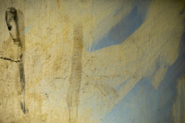 istock Dirty texture. Splashes and stains on transparent plastic. 1389674813