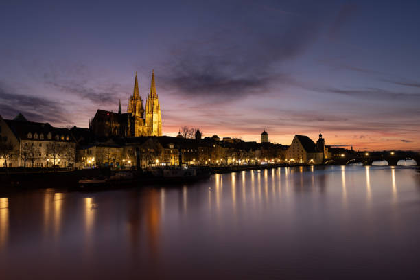 istock Regensburg at the blue hour 1389676120