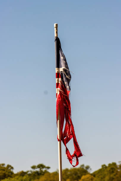 istock American flag left flying torn apart 1389681703