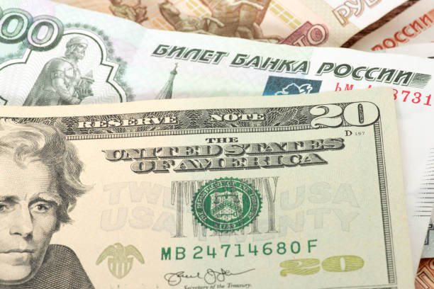 istock Economy and banknotes Rubles and dollars 1389681759