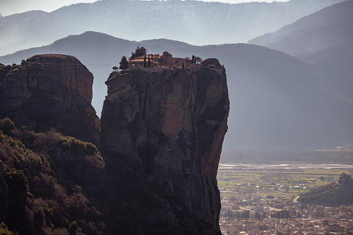 The Monastery of the Holy Trinity is an Eastern Orthodox monastery in Meteora mountains. This iconic place was depicted in final scene of James Bond 007 For Your Eyes Only (1981) movie.