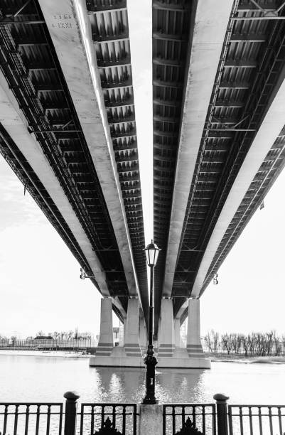 istock Under the bridge. Automobile bridge in Rostov-on-Don. 1389689595