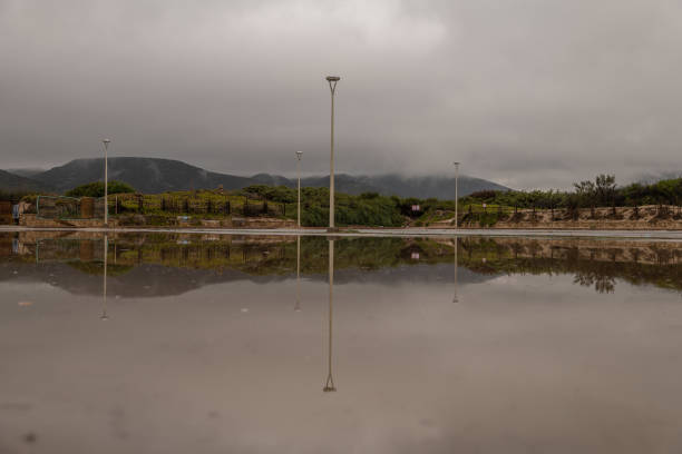 istock Flooded beach parking lot 1389690386