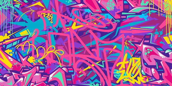 Abstract Colorful Urban Street Art Graffiti Style Vector Illustration Background