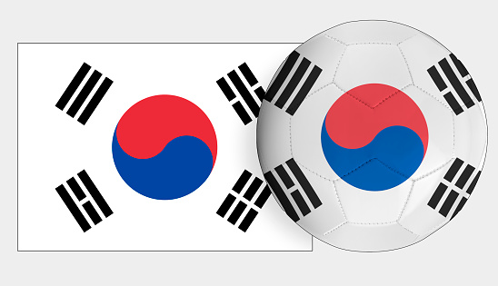 Soccer ball with Korea national team flag.