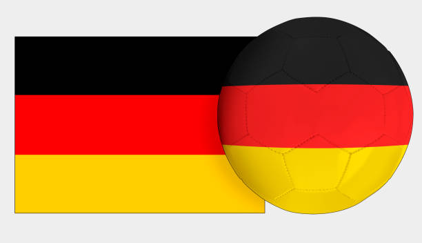 istock Soccer ball with Germany national team flag. 1389694217