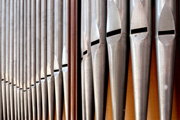 Organ pipes close up
