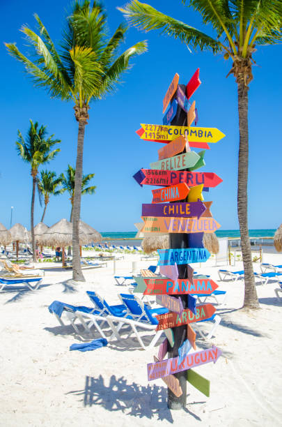 istock Pole with signs showing directions of countries 1389696759