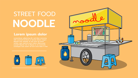 Street food noodle, icon, vector design, isolated background.