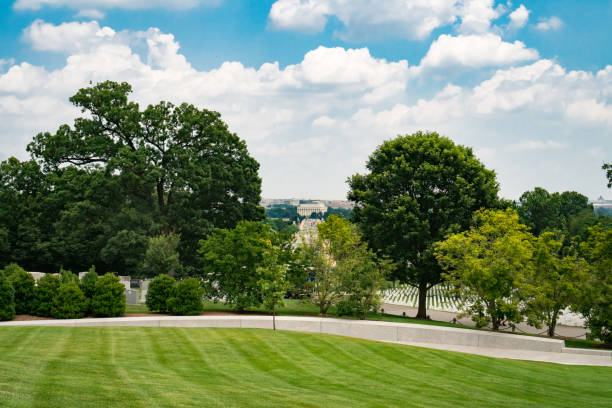 The Lincoln Memorial from Arlington National Cemetery, Washington D.C. stock photo
