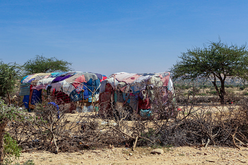 Hargeysa, Somaliland - November 11, 2019: Local People living in the Valley near of Laas Geel Rocks