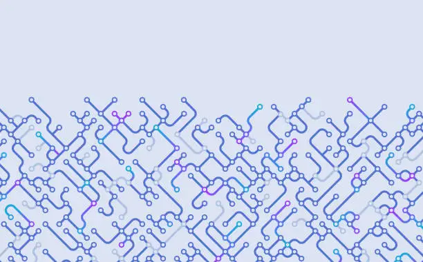 Vector illustration of Circuit Connection Networking Abstract Background Pattern Border