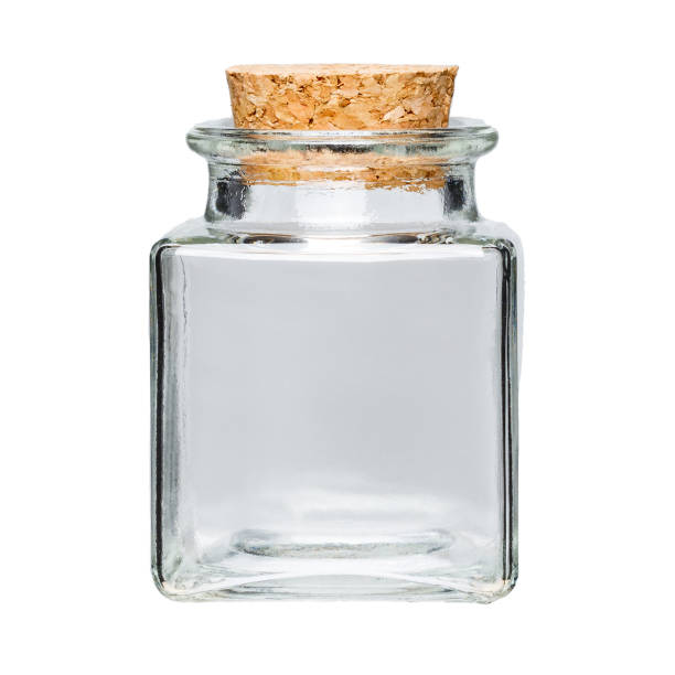 istock square empty glass jar with a cork lid on a white background 1389708394