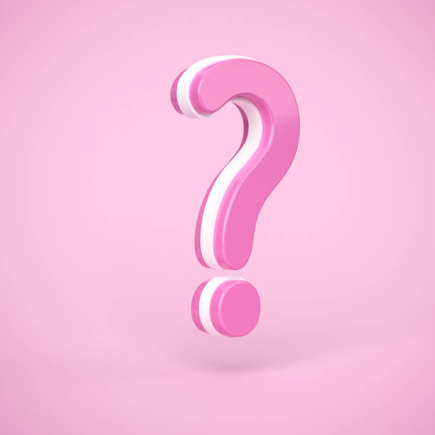 istock A Question Mark in pink with a white core on pink background. Comic or cartoon look. 1389713207