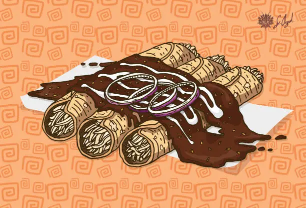 Vector illustration of Mexican food  tacos