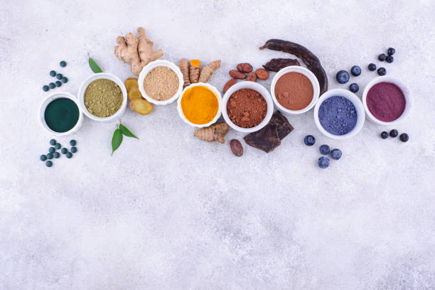 istock Various healthy superfoods powder 1389720008