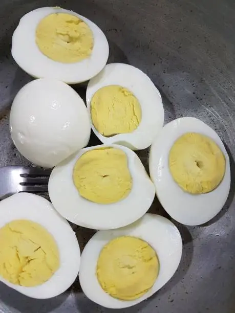 Fresh egg slice yellow elements