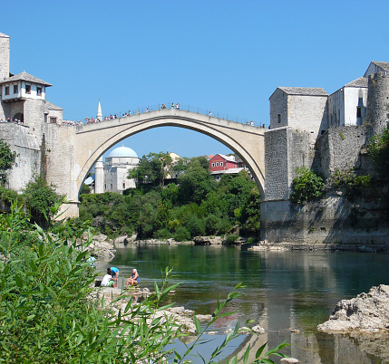 View of a the stone bridge of Templa, built in 19th century, one of the finest samples of traditional architecture in Central Greece