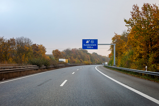 German highway A 61, exit Gundersheim, Rhineland-Palatinate