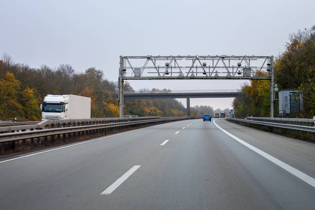 istock German highway A 61, truck toll system 1389734909
