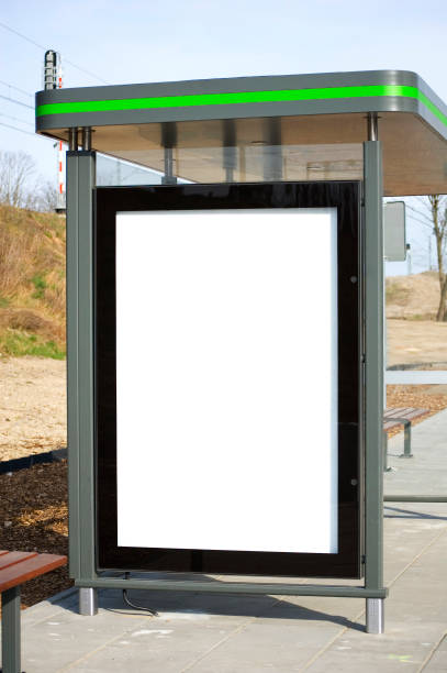istock Outdoor advertising billboard at the bus stop. 1389735785