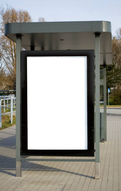 istock Outdoor advertising billboard at the bus stop. 1389735788