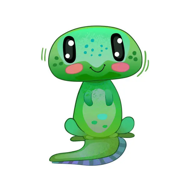 Vector illustration of Cute Cartoon Lizard Vector Illustration, Animal Mascot Character